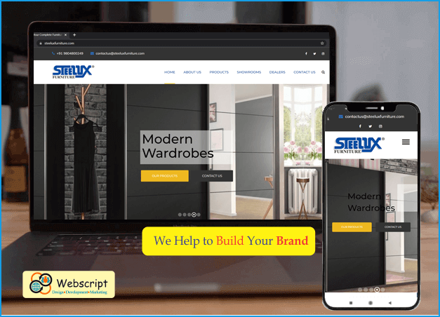 Webscript design website for steeluxfurniture